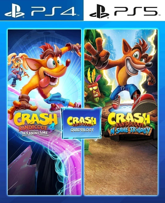 Crash Bandiccoot 4 + Crash Trilogy Lote Quadrilogy PS4 | PS5