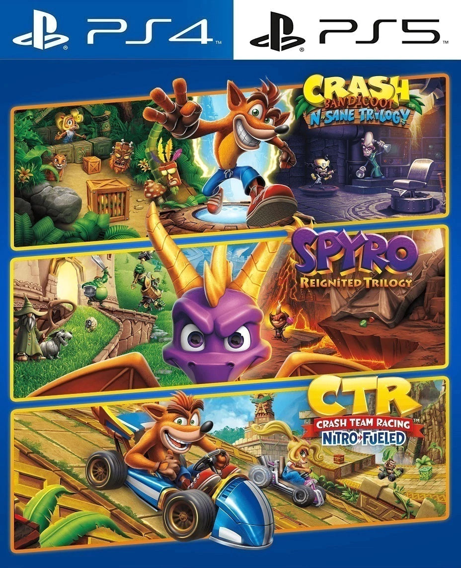 Crash Nitro Fueled + Crash Trilogy + Spyro Trilogy PS4 | PS5